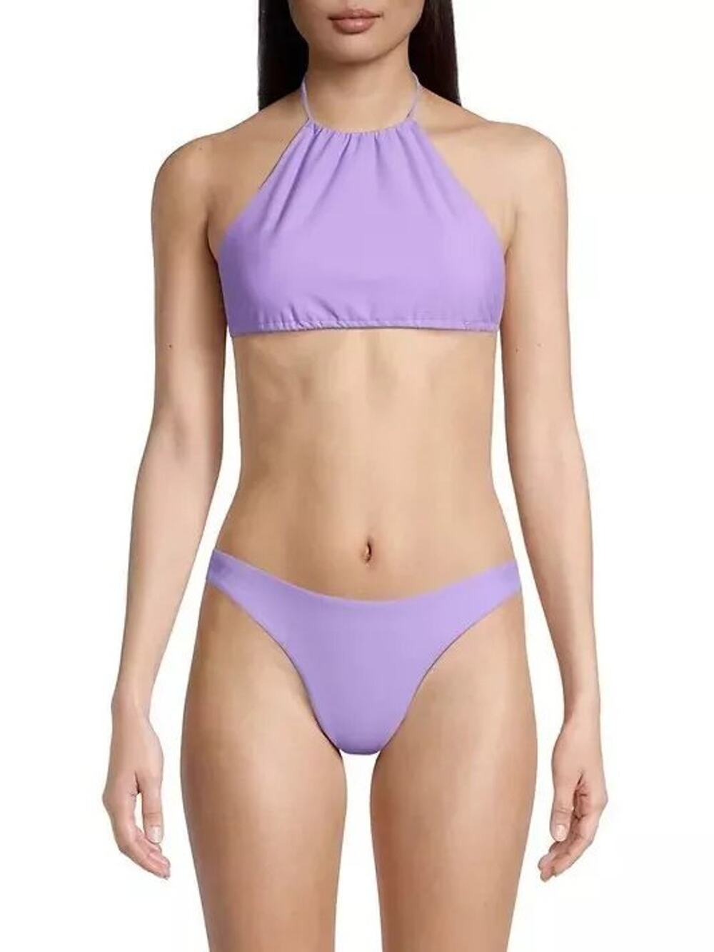 Jade Swim LAVENDER Gia Halter Neck Bikini Swim Top sz S